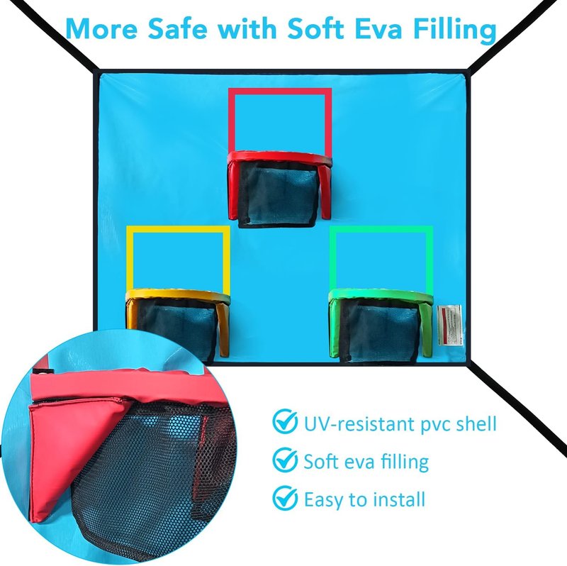 Trampoline Basketball Hoop Set - 3 Hoops & 3 Balls | Lightweight, Easy Install, Universal Fit