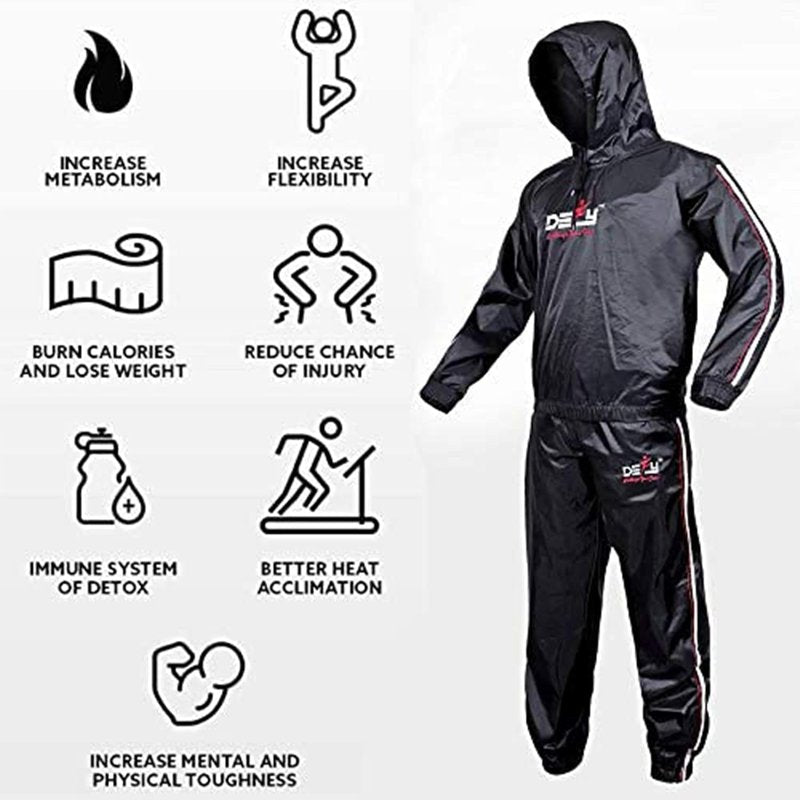 DEFY Heavy Duty Sauna Suit - Full Body Weight Loss Hoodie for Men & Women | Anti-Rip Gym Workout Gear