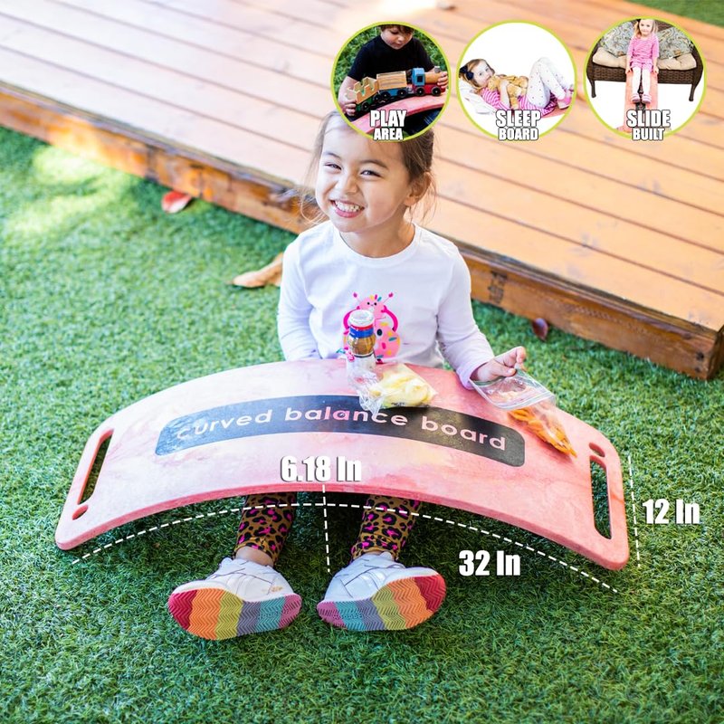 Platports Sensory Balance Board for Kids – ADHD Focus, Calm & Motor Skill Development | Indoor Montessori Play | Durable Non-Wood Wobble Board