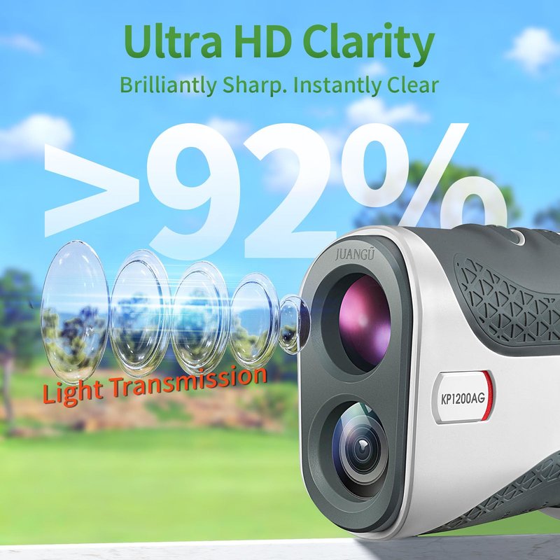 JUANGU Golf Rangefinder with Slope, 1200 Yards Laser Range Finder, 7X Magnification, Flag Lock, Magnetic Mount, IP54 Waterproof, Tournament Legal