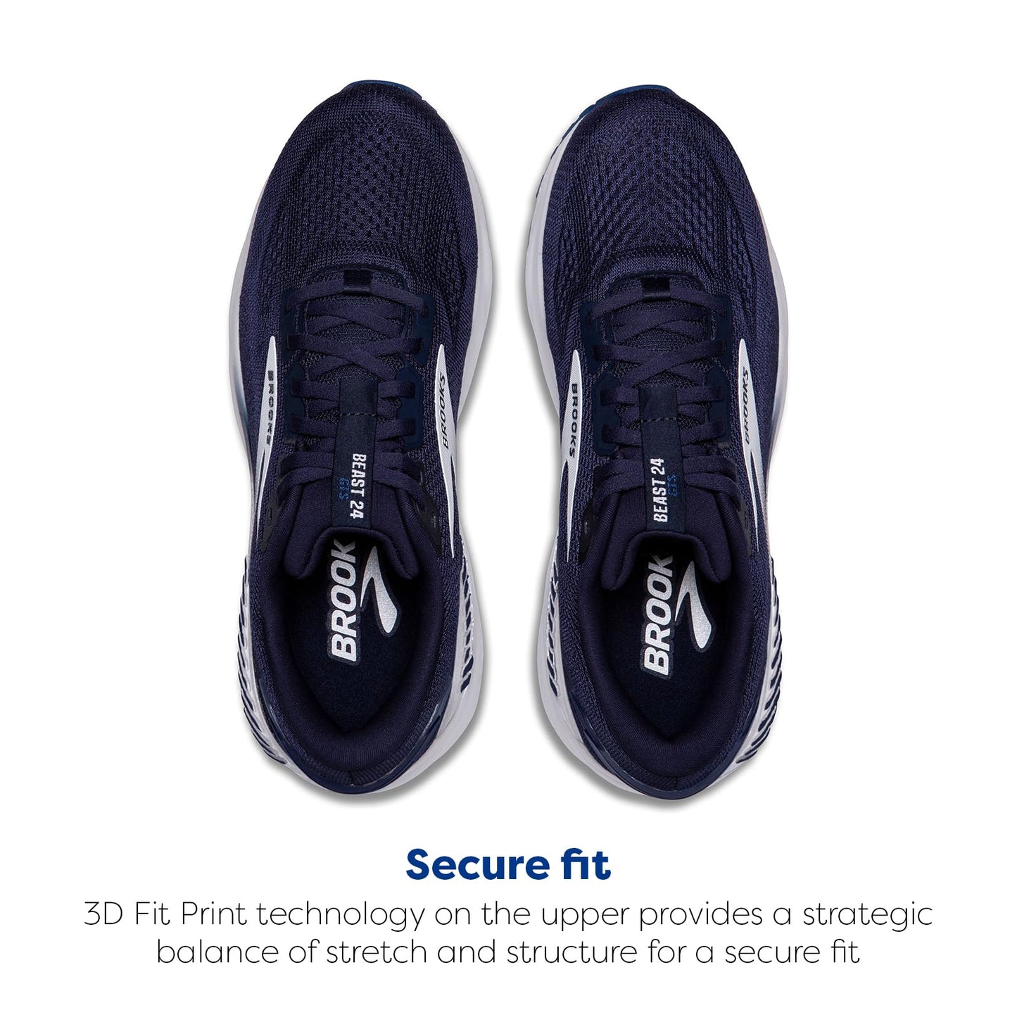 Brooks Men’s Beast GTS 24 Supportive Running & Walking Shoe - Peacoat/True Navy/White - 10.5 Wide