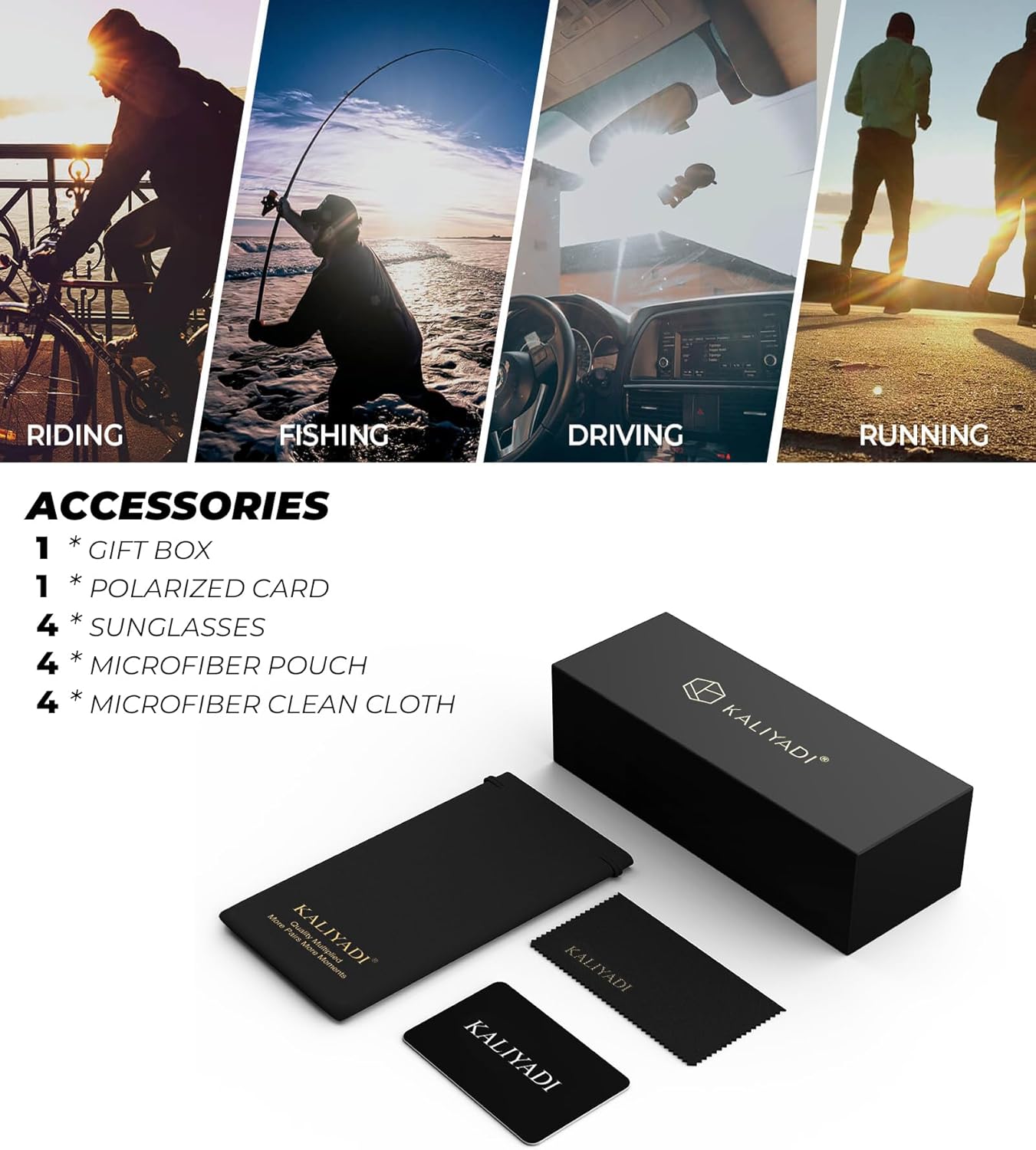 KALIYADI Men's Polarized Sunglasses - Classic UV Protection for Driving, Fishing, Golf | Stylish Design