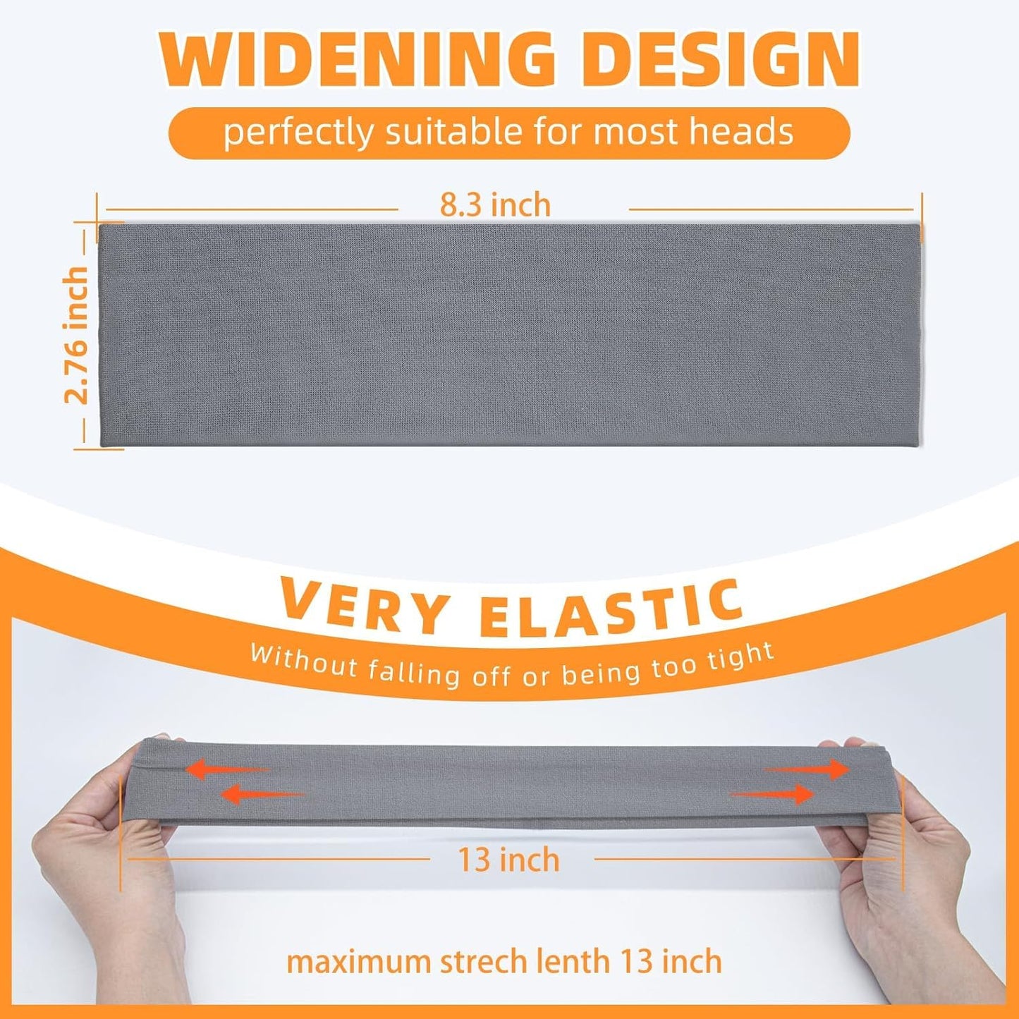 Headbands for Women 8PCS, Non Slip Sports Headband Elastic Soft Running Fashion Headband Absorb Sweat Headbands for Men for Women