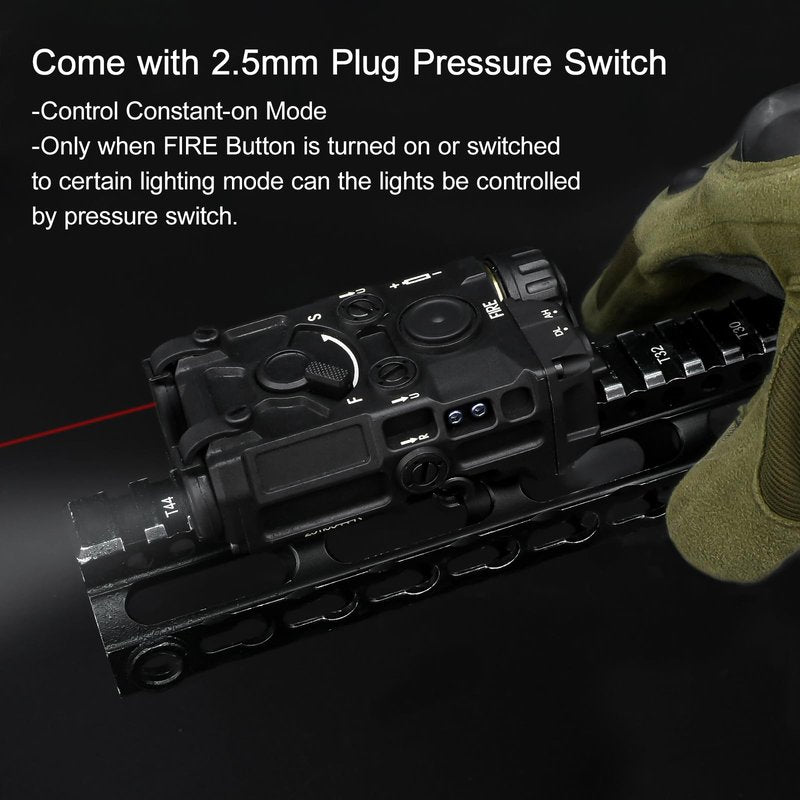 NECARL Tactical Airsoft Aiming Laser Sight, 4 Modes with Red Laser, Red Laser+White Light, Constant/Strobe White Light, Fit for 20mm Picatinny Rail AEG GBB CQB