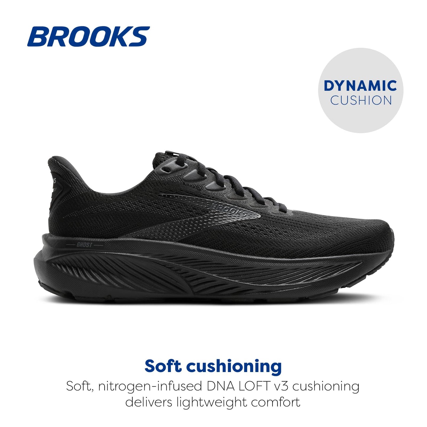 Brooks Women’s Ghost 17 Neutral Running Shoe - Black/Black/Ebony - 6.5 X-Wide