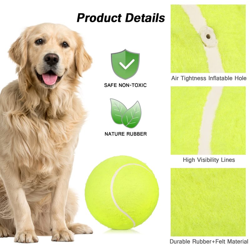 Lixada 9.5" Oversize Giant Tennis Ball for Children Adult Pet Fun (Shipped Deflated)