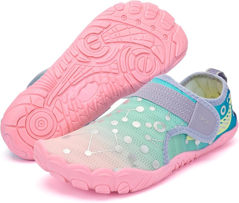 Kids' Water Shoes - Quick-Dry Barefoot Aqua Socks for Beach & Pool | Lightweight, Wide Toe Box (Little/Big Kid)