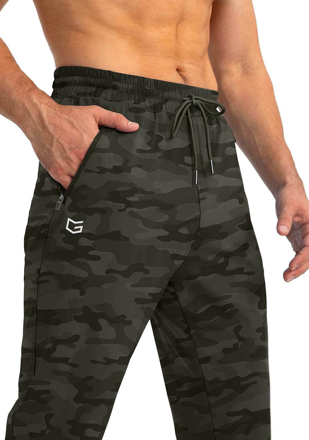 Men's Athletic Sweatpants with Zipper Pockets - Tapered Joggers for Workout, Jogging, Running