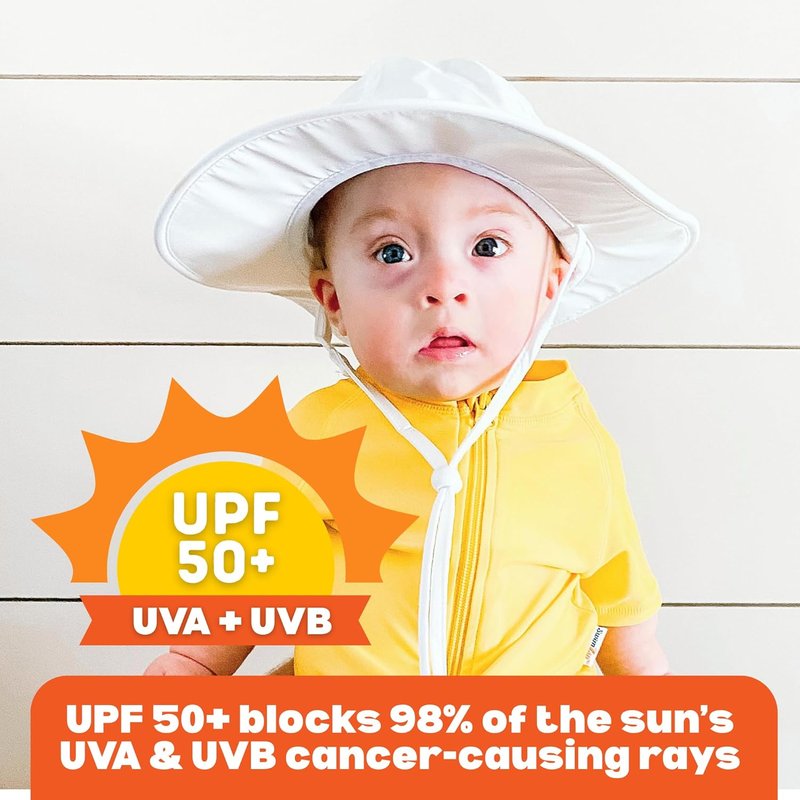 SwimZip Wide Brim Sun Hat - UPF 50+ Sun Protection for Baby, Toddler & Kids