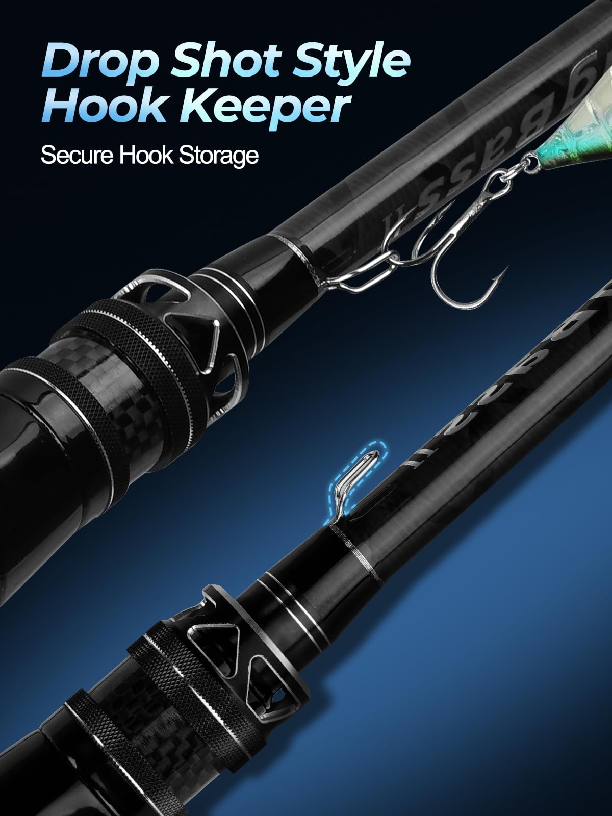 Jenseits 7Ft Casting Fishing Rod, 2-Piece MH Fast Action Bass Rod
