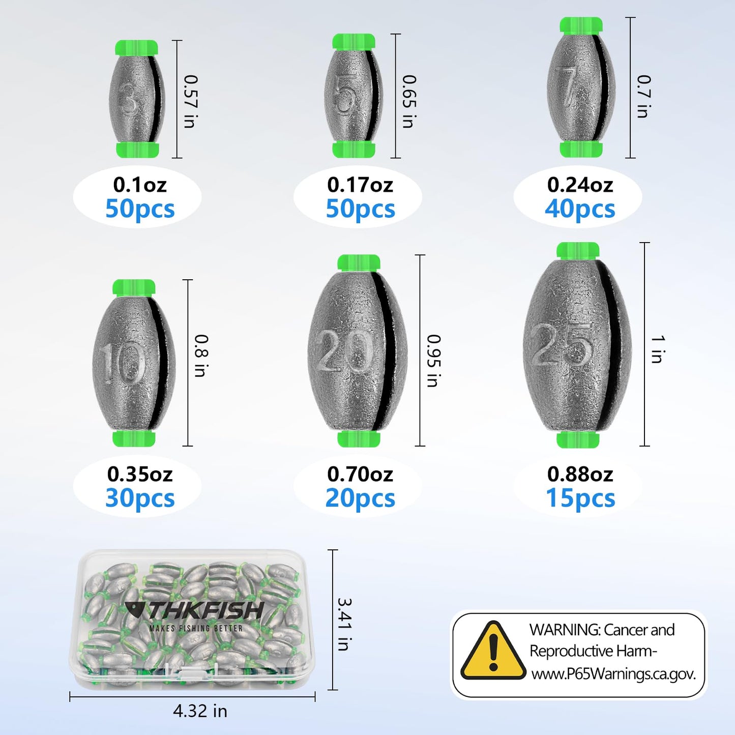THKFISH Egg Fishing Sinkers Weights, Removable Rubber Core Fishing Weights Twist-Lock Sinker,Bass Weights Sinker Tackle Saltwater Casting Fishing Sinkers Set Oval Freshwater,1/8-1OZ