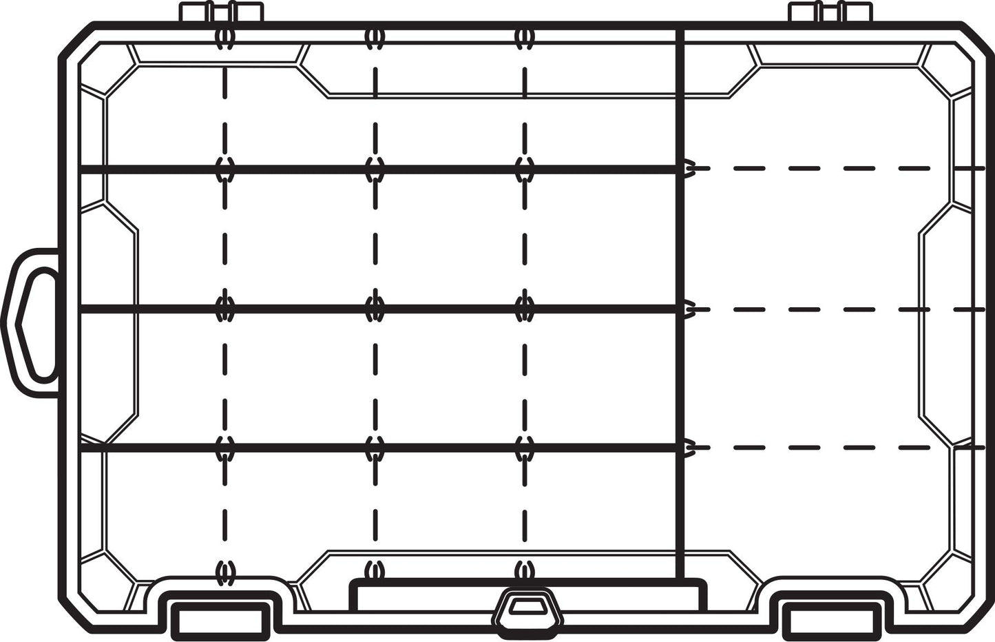 4004 Tuff Tainer® - 20 Compartments - Half Bulk (Includes (12) short and (3) long Zerust® dividers)