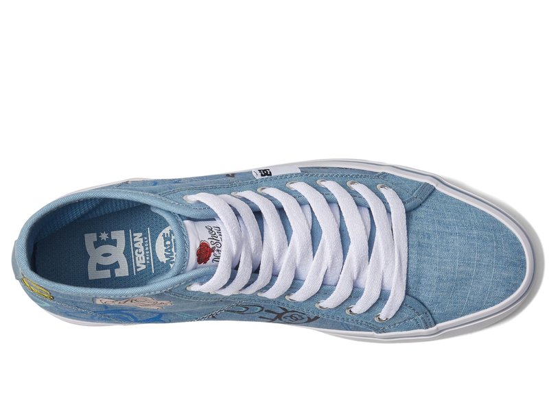 DC Women's Manual Hi Platform Skate Shoe Heather Dark Denim 5