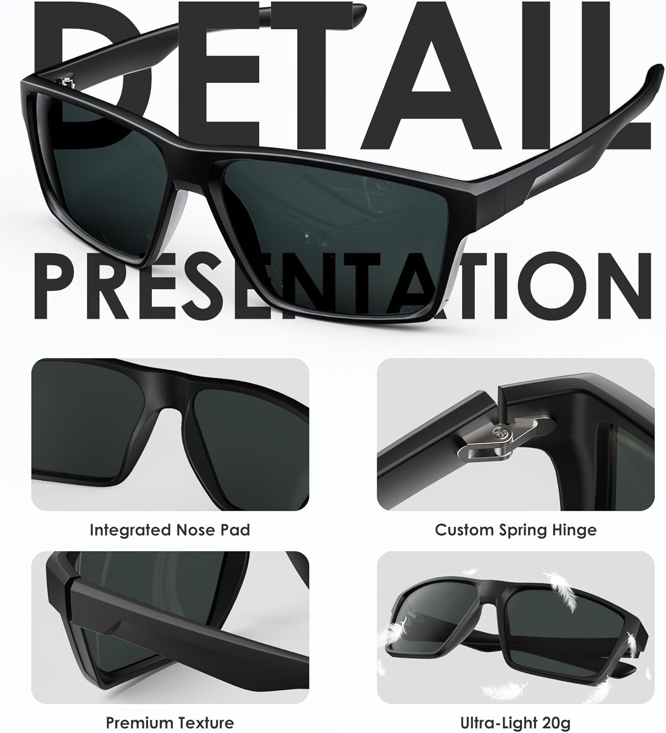 Polarized Sports Sunglasses for Men & Women - UV400 Protection for Driving, Running, Cycling