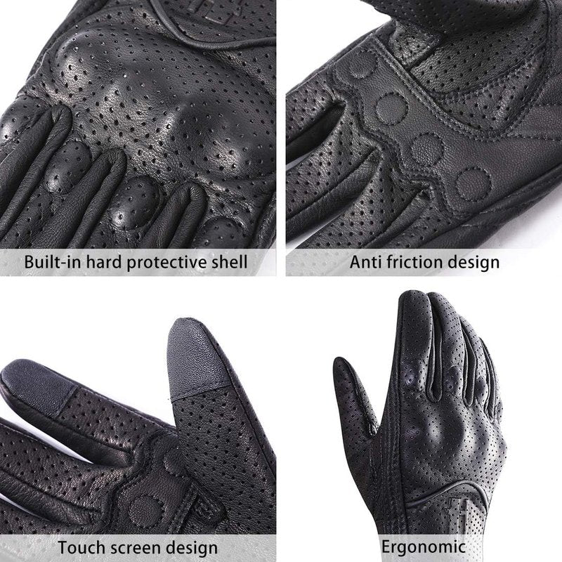 Leather Motorcycle Gloves for Men - Touchscreen GM028 | Durable & Stylish Riding Gear