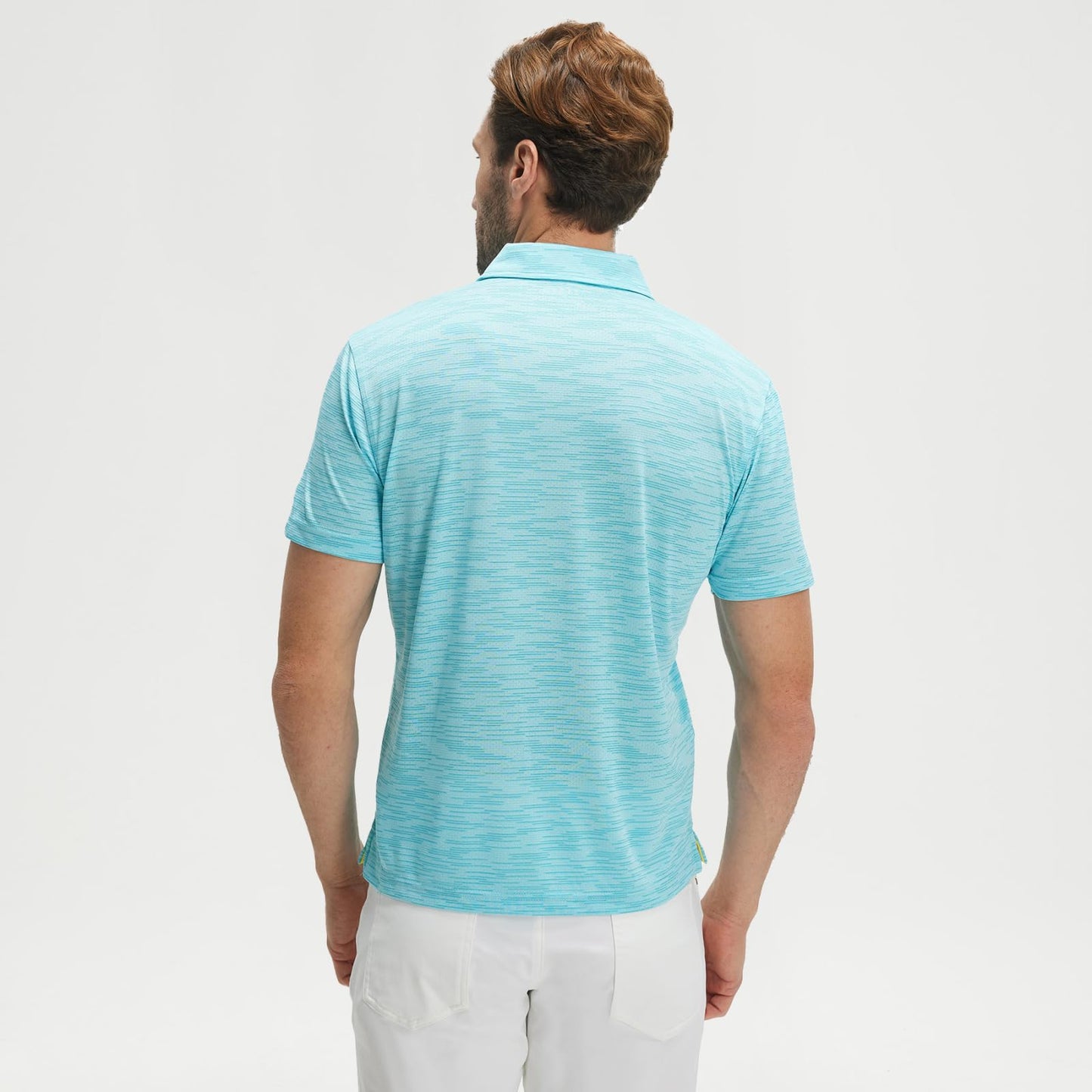 M MAELREG Mens Polo Shirt Comfortable Performance for Sports Casual UPF 30+ Sun Protection Mens Polo Shirts Short Sleeve Misty Blue