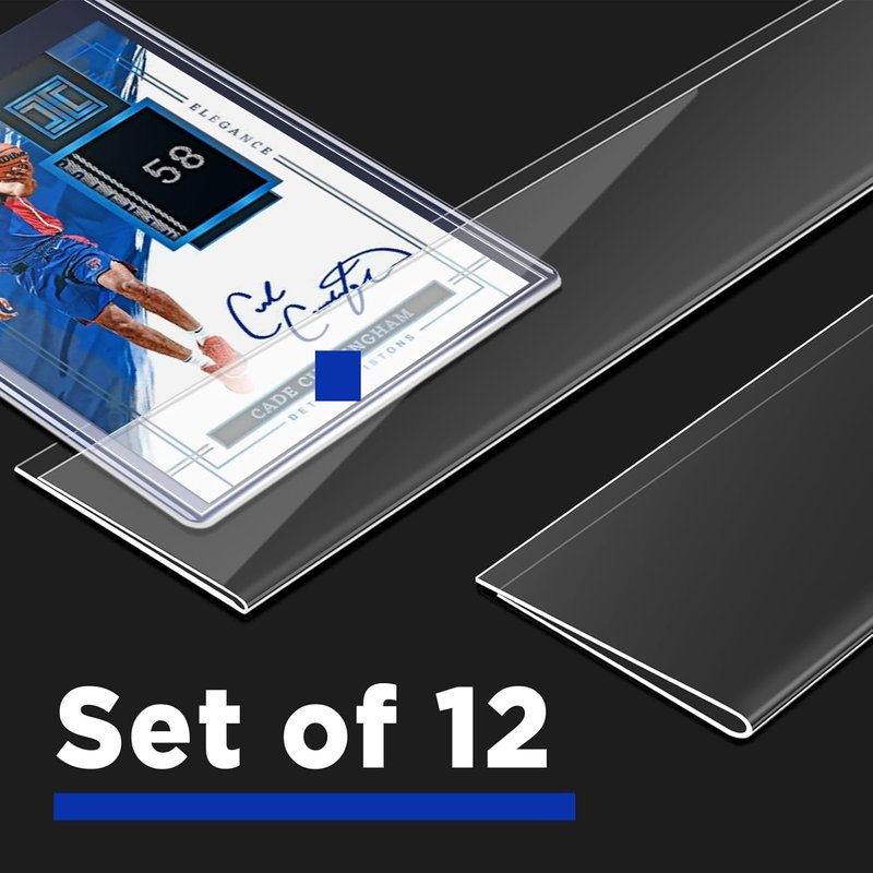 Baseball Card Wall Display Rack - 12 High Clarity PET Frames | Holds 72 Raw Cards or 60 Top Loaders