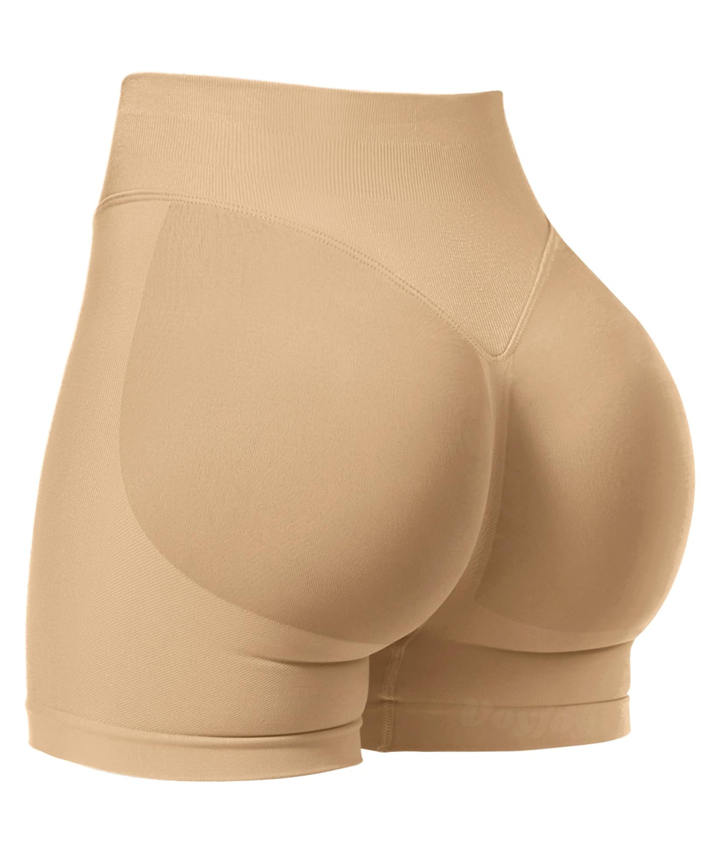 VOYJOY Women Workout Impact Shorts 2.5"/ 3.6"/ 4.5"/ 6" Scrunch Butt Lifting Gym Seamless Booty Biker Shorts Deep Apricot