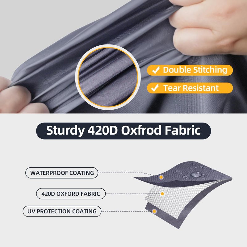 M Size Bike Cover, Covers Outdoor Storage Waterproof 2 Bikes, Bicycle Cover Sun Protection, 420D Heavy Duty Fabric Bike Tarp