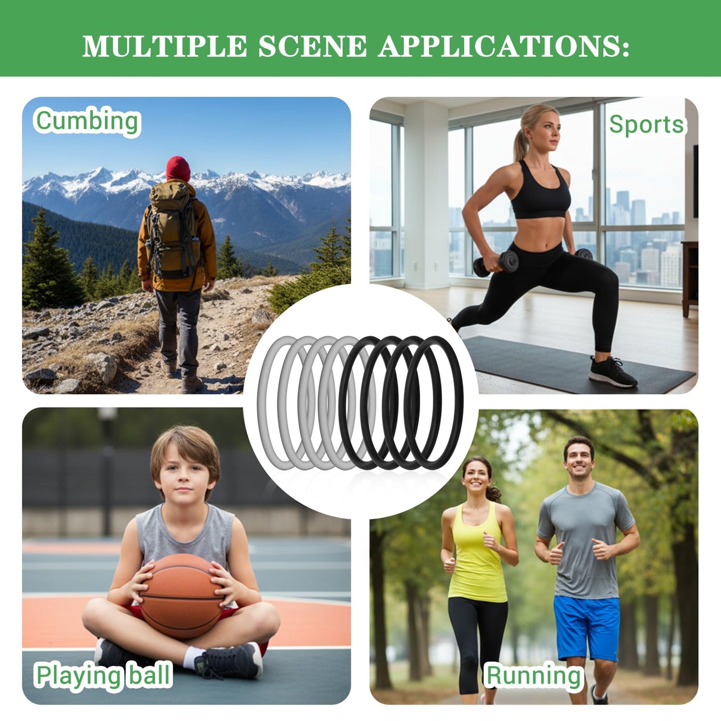 LXUEJIE 8pcs Patella Bands, Patellar Tendon Support Strap for Knee Pain Relief, Silicone Patellar Tendon Knee Strap for Men & Women in Basketball, Soccer, Running, Hiking Sports