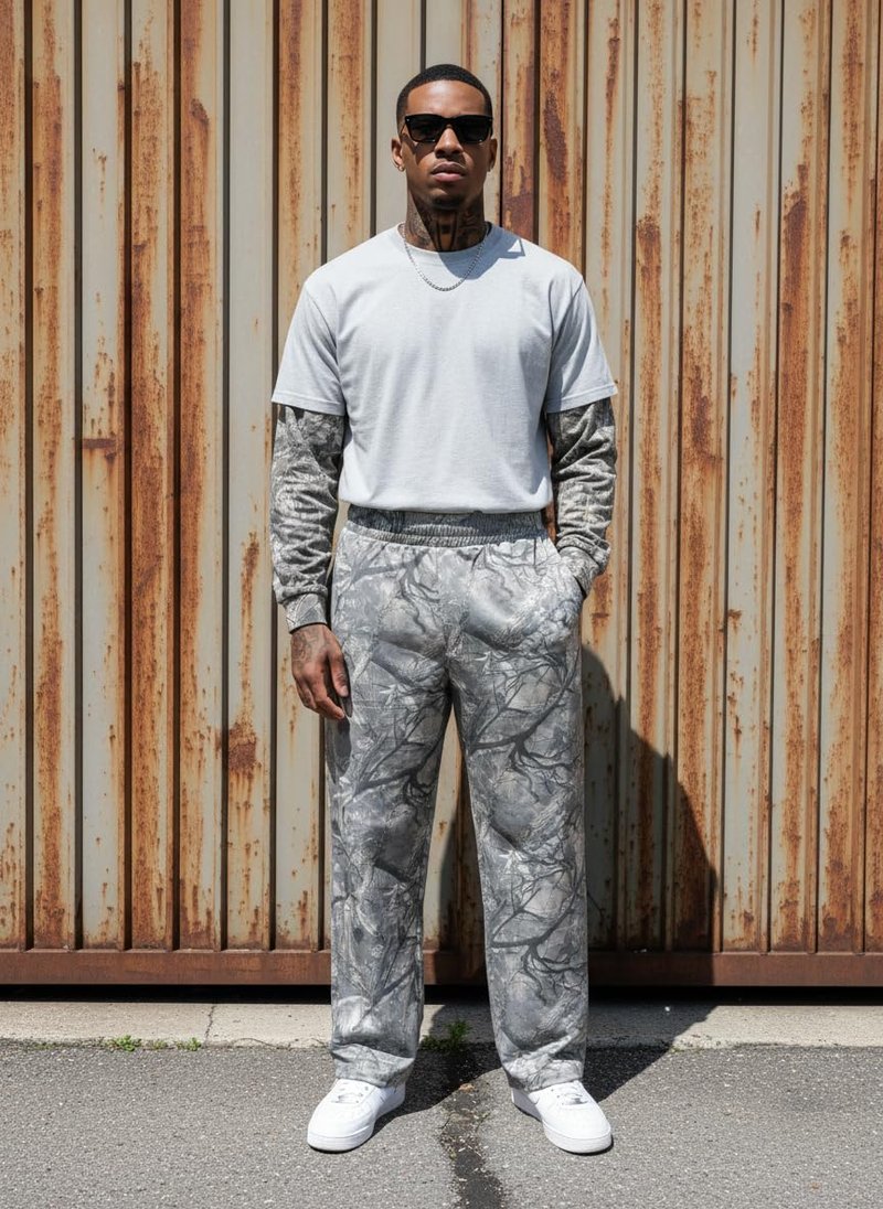Piuntersite Men's Camo Sweatpants Loose Fit Joggers with Elastic Waist Pockets Quick-Dry Hunting Hiking Workout Athletic Pants Brown L