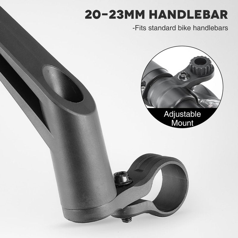 JJZOUEN Handlebar Bike Mirror, Bicycle Rear View Mirrors, Scratch Resistant Convex HD Glass, Carbon Fiber Housing, Safe Bike Rearview Mirror for MTB, E-bike, Road Bike Accessories, Fit 20-23mm