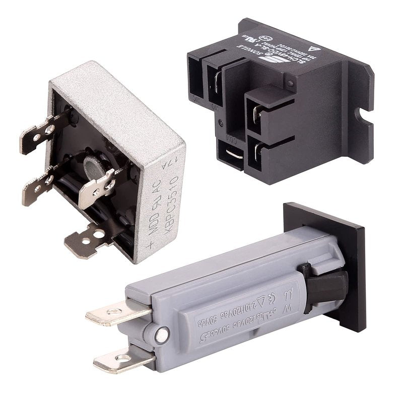 10L0L Golf Cart Battery Charger Repair Kit for Club Car 48V PowerDrive 2,OEM# 22110, Include 30A Relay, Diode Rectifier and Circuit Breaker