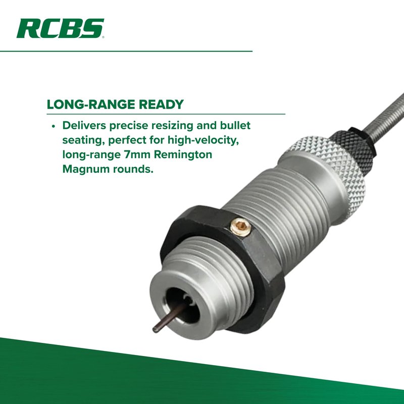 RCBS Full-Length Die Set 7mm Rem Mag, Reloading Die Set for Full-Length Sizing of 7mm Remington Magnum