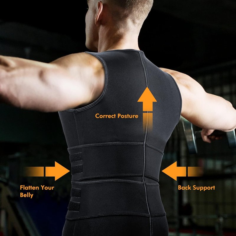 Sauna Vest Waist Trainer for Men - Double Sweat Belt Body Shaper for Gym Workouts | Fitness Apparel