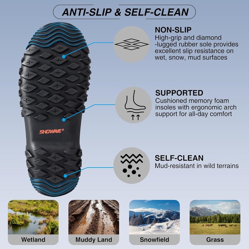 Women's Waterproof Rubber Garden Boots - Durable Mud Boots for Outdoor Work | Perfect for Gardening & Farming