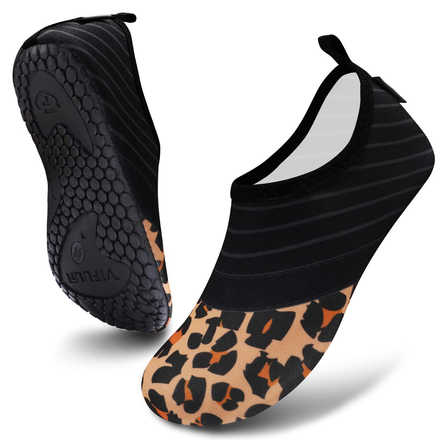 VIFUUR Water Sports Unisex Shoes Splice Orange Leopard - 7.5-8.5 W US / 6-7 M US (38-39)