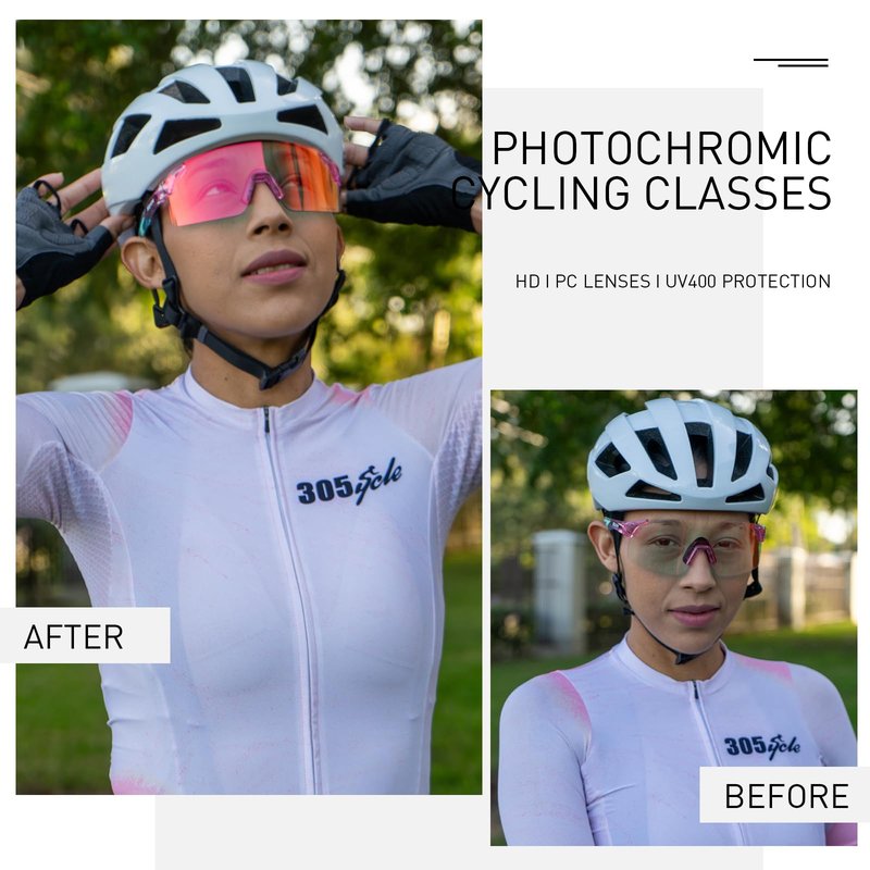 SCVCN Photochromic Cycling Glasses Frameless Sports sunglasses for Men Women - Ideal For Baseball, Bike, Golf, Running