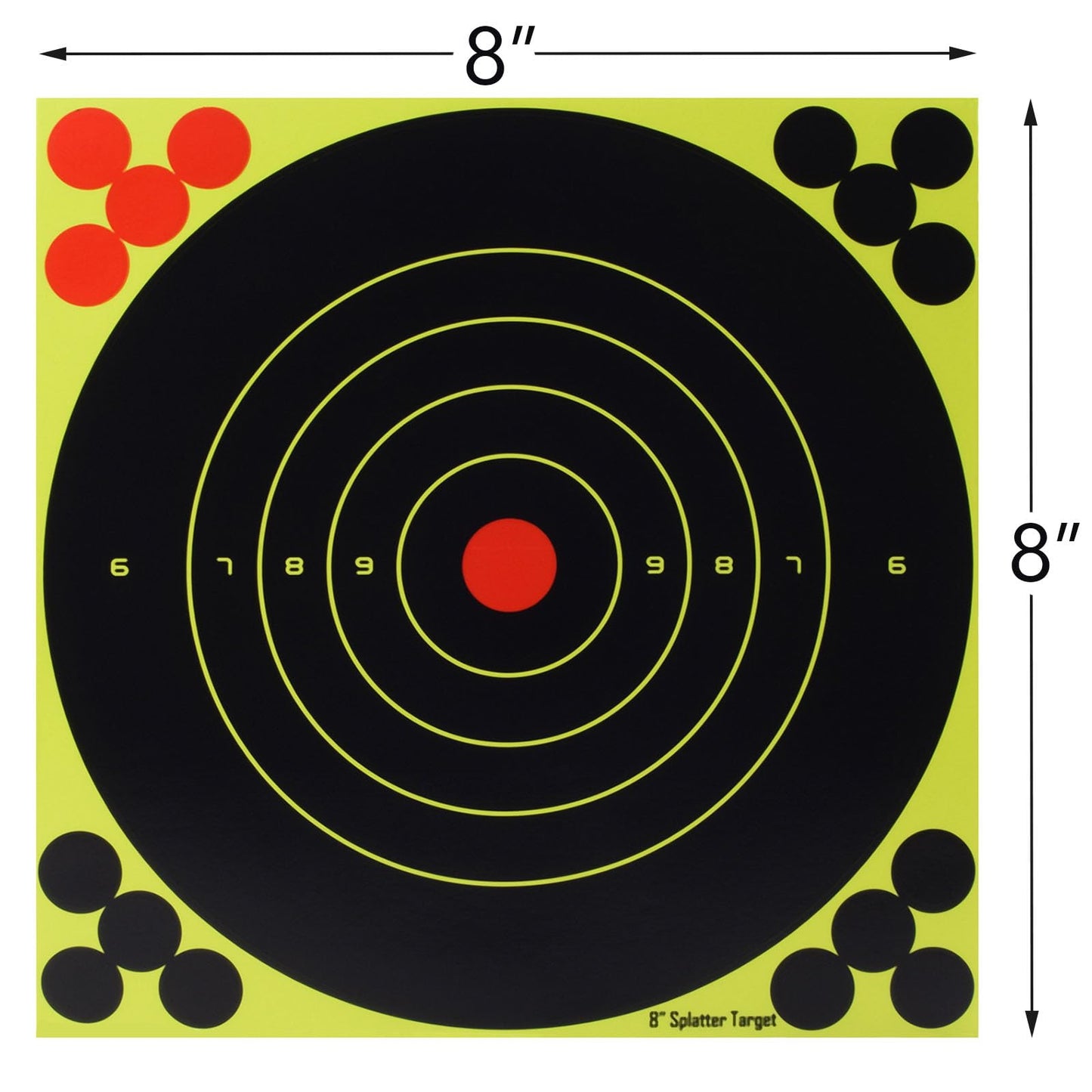 SKLK-SEL 8 Inch Splatter Targets, Adhesive Shooting Target Stickers with Yellow Effect for BB Gun, Pellet Gun, Airsoft, Pistol, Rifle Shooting Practice-20PCS