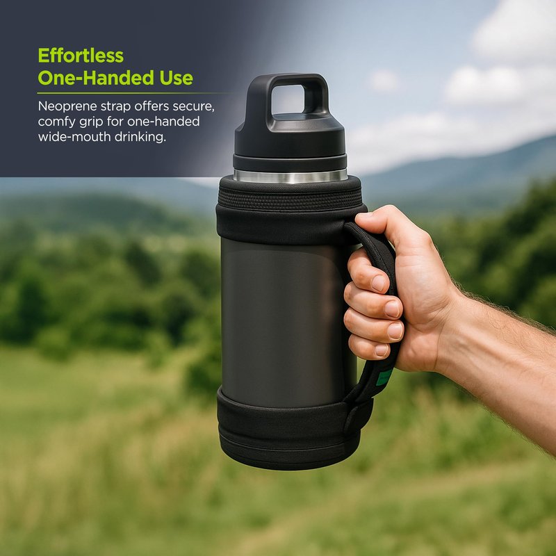 ENCASED Custom Hand Strap Boot Designed for 36oz YETI Rambler - Protective Water Bottle Holder with Adjustable Neoprene Carrying Handle (Only fits YETI Rambler 36oz Models)