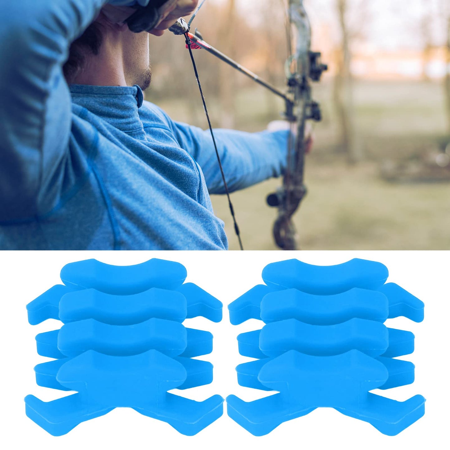 Zunate Archery Bow Dampener, Split Vibration Stabilizer Dampeners, Split Damping Rubber Archery Bow for Target Outdoor (Blue)