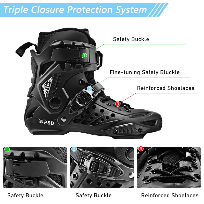 PASENDI Professional 3X110Mm Wheels Inline Skates,Outdoor Fitness Single Row for Adult Women Men, 3Dw Speed Inline Skates Black (US Men 8-9/Women 9-10/28CM, Black)
