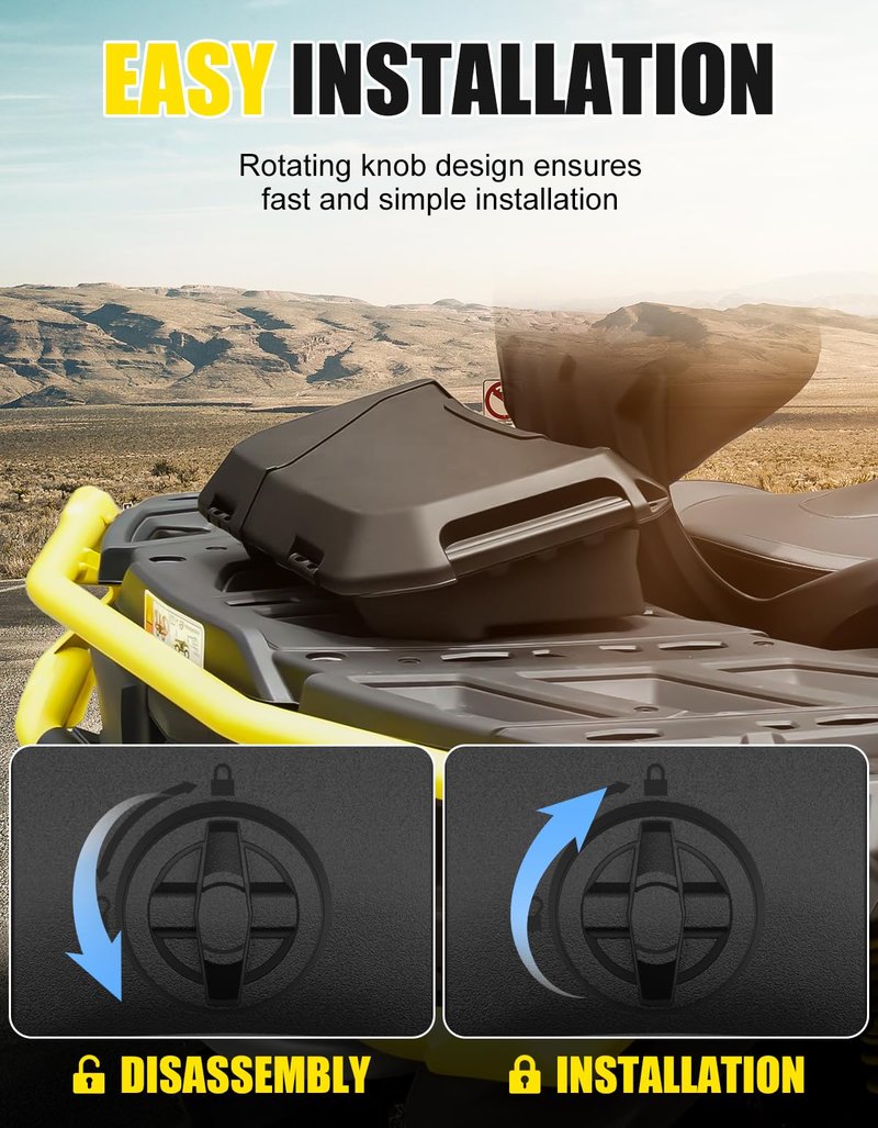 XATVXUTV Removable Cargo Storage Box for Can Am Outlander, 2 GAL(7.5L) Front Rear Storage Bin Waterproof Back Seat Rack Box for Can-Am Outlander L MAX 6X6 Accessories, ATV Replace OEM #708200408
