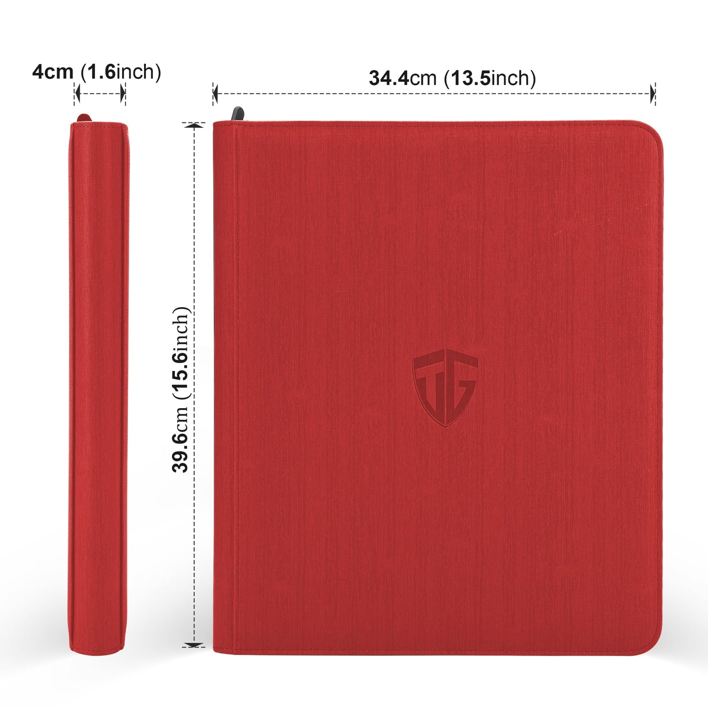 Toploader Binder,Holds 216 Toploaders,9 Pocket Top Loader Binder with Sleeves for 3"x4" Rigid Toploaders Hard Cases,Top loader Binders for TCG, MTG Card Binder, Trading Cards Binder (RED)