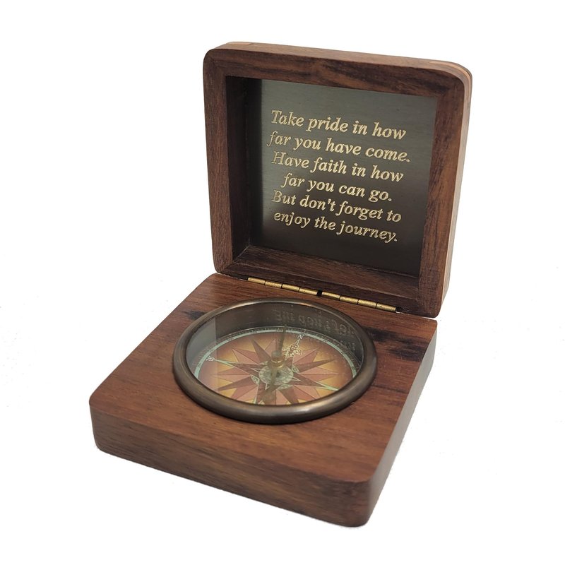 Personalized Desk Compass | Engraved Leadership, Manager, or Mentor Thank You Gift | Bulk Custom Business Gifts with Logo for New Clients or Employee Appreciation (FBA - Take Pride)