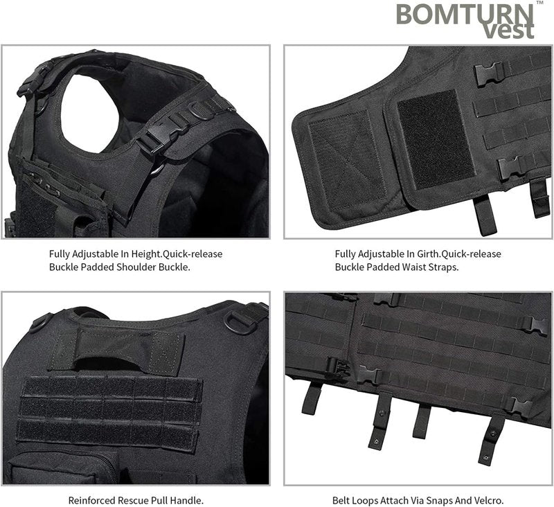 Tactical Airsoft Vest - Adjustable Modular Design for Outdoor Use | Fits Adults