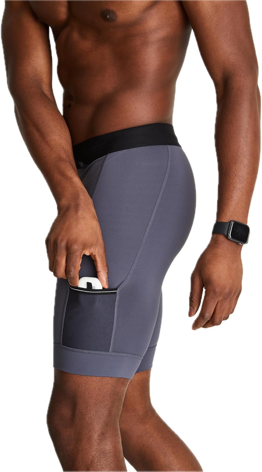 WOLACO Sprint Compression Shorts for Men - Half Tight with Phone Pocket