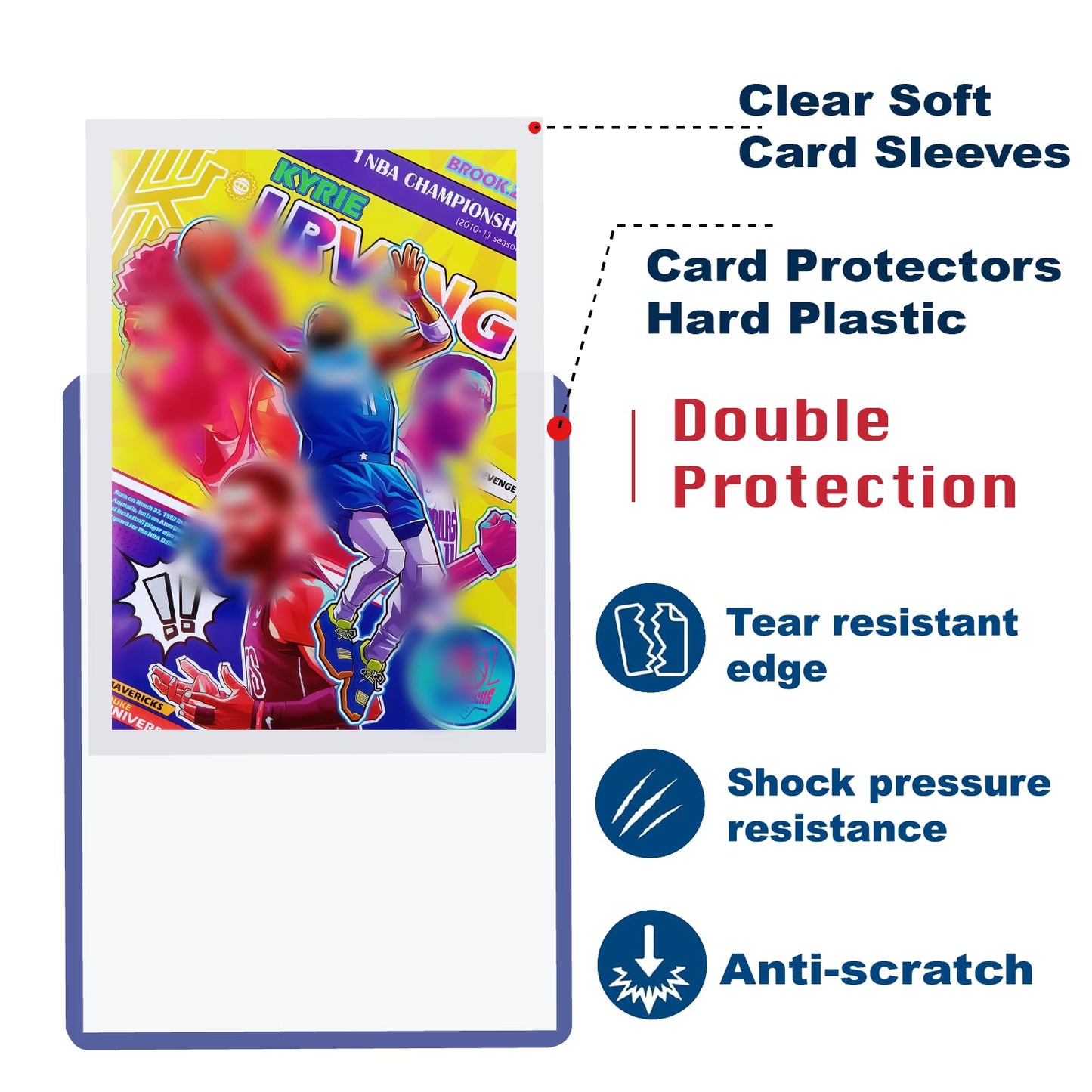 Nixitlo 800 Top Loaders for Cards for Baseball, Football, MTG Cards, Ultra-Clear Protectors for Trading Collectibles (400 Hard Sleeves+400 Soft Sleeves)
