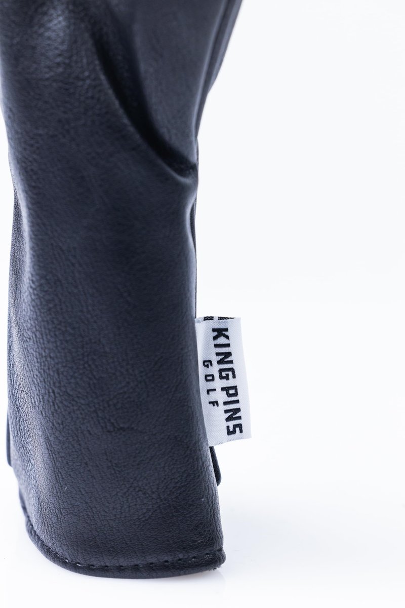 King Pins Golf Black Headcovers - Premium Quality Golf Headcovers. Embroidered Hand-Made Leather, Stylish Golf Club Cover - Customize Your Golf Bag (Hybrid)