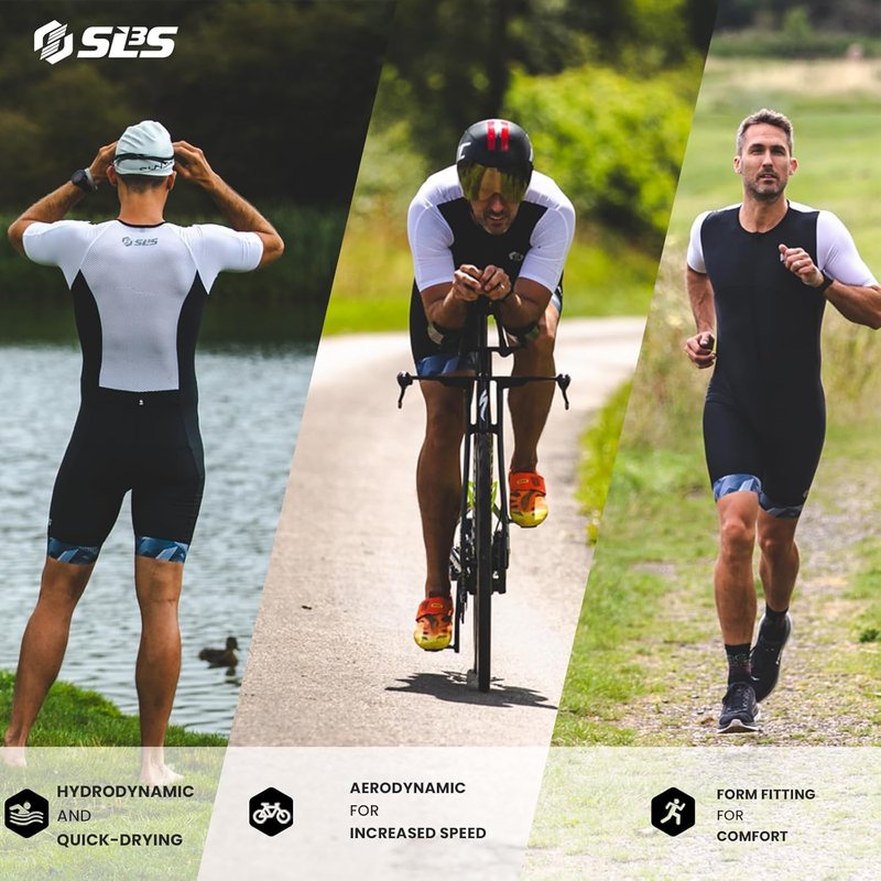 Triathlon Suits for Men - Aerodynamic Sleeved Trisuit with Premium FX Fabrics | Lightweight & 2 Pockets