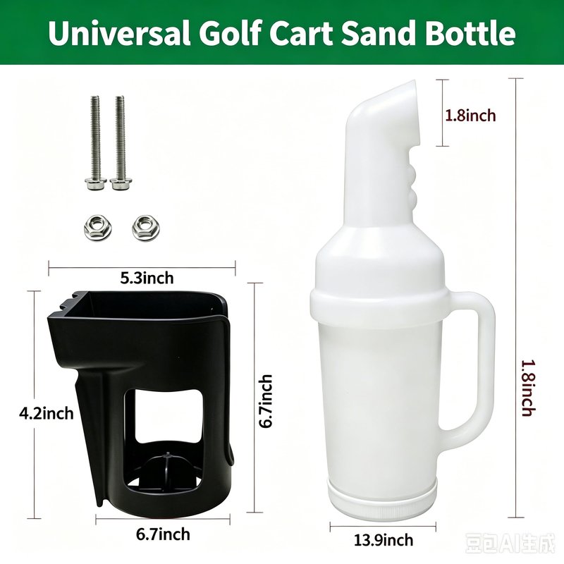 Dr.Acces Universal Golf Cart Sand Bottle with Rattle Proof Holder for Club Car EZGO Yamaha,Divots Filler Sand & Seed Bottle