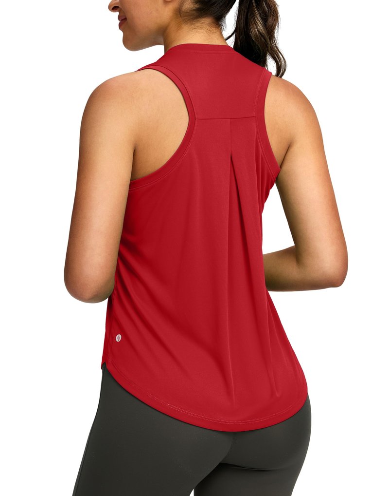 SANTINY Women's Sleeveless Workout Tops Lightweight Tennis Yoga Gym Athletic Running Shirts Racerback Tank Tops for Women (Red_M)
