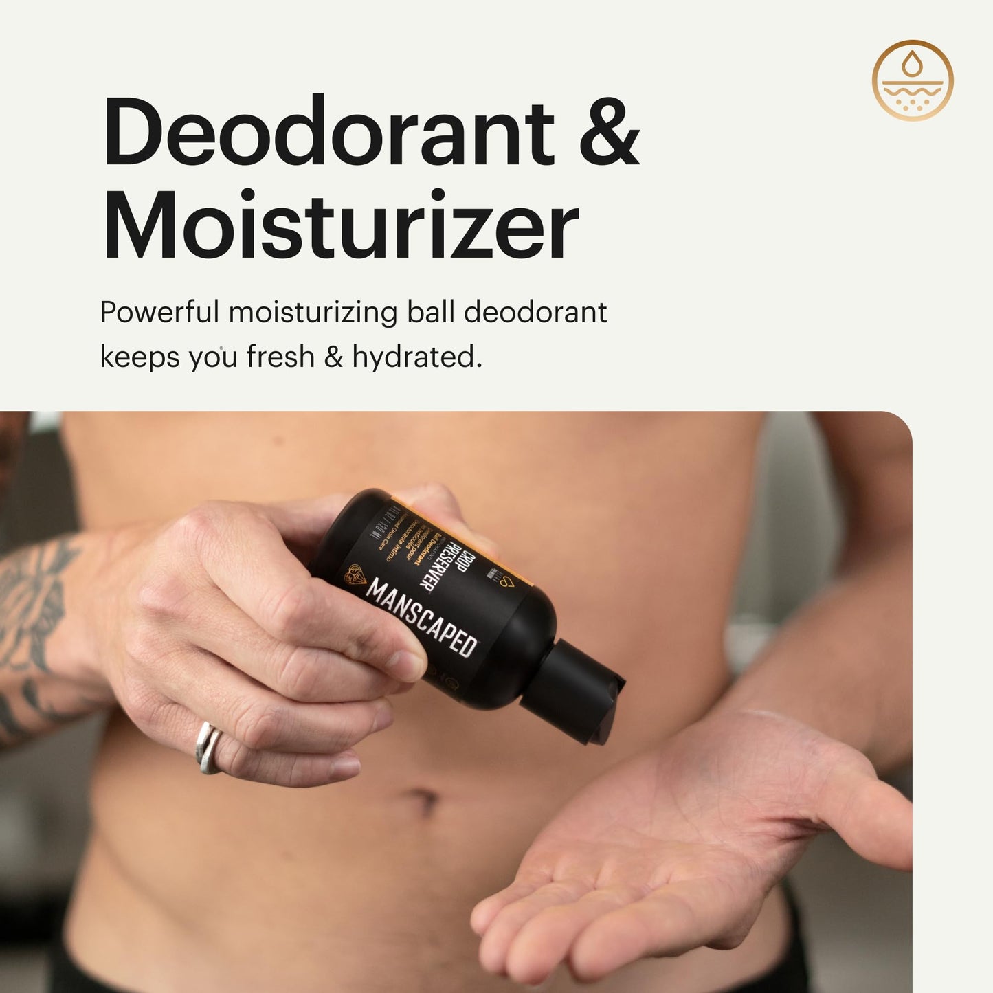 MANSCAPED® The Crop Preserver®, Men's Ball Deodorant, Male Care Hygiene Moisturizer, Anti-Chafing Groin Protection with Cooling Aloe Vera, Refined® Scent, 4oz (2-Pack)