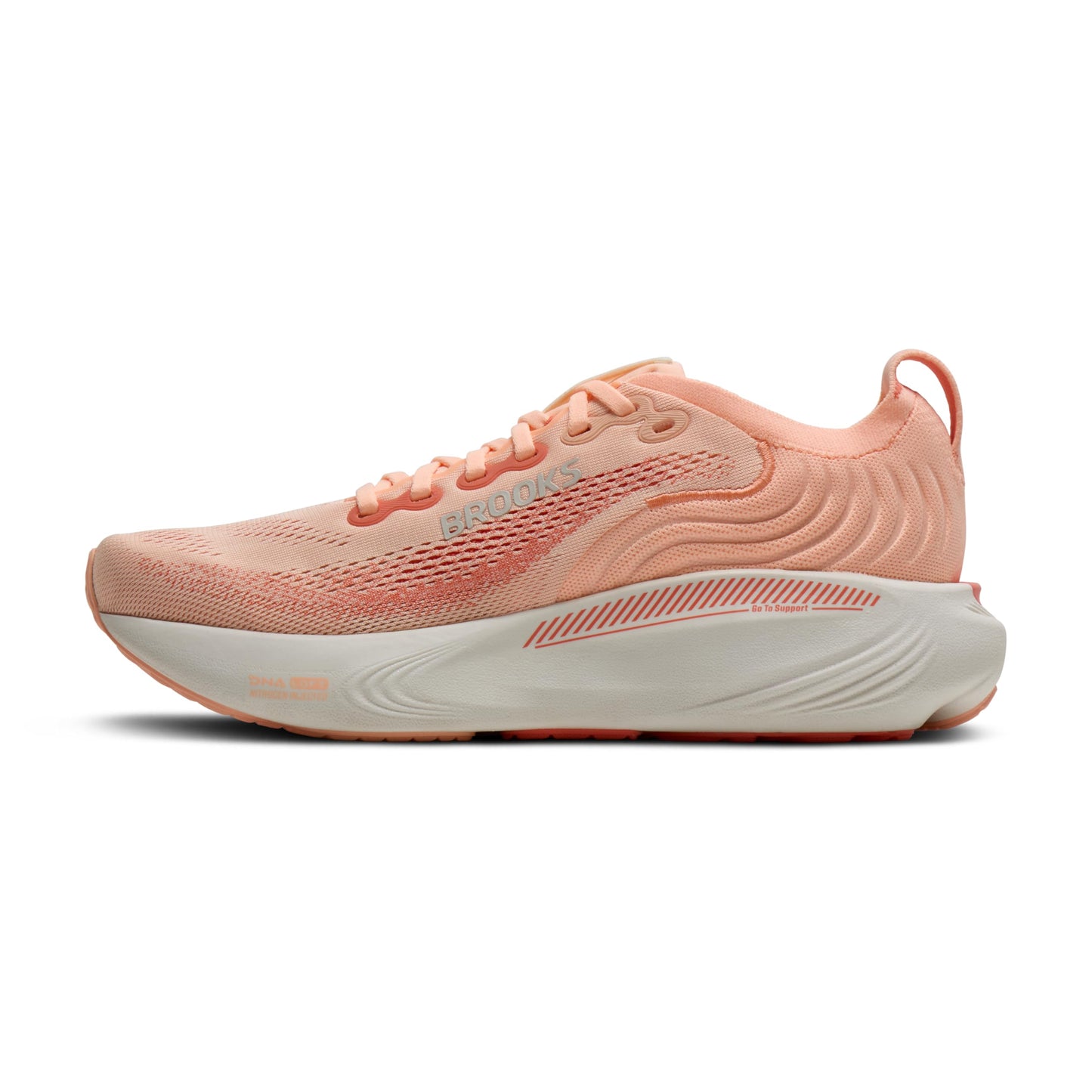 Brooks Women’s Adrenaline GTS 25 Supportive Running & Walking Shoe - Peach Echo/Coconut - 7.5 Medium
