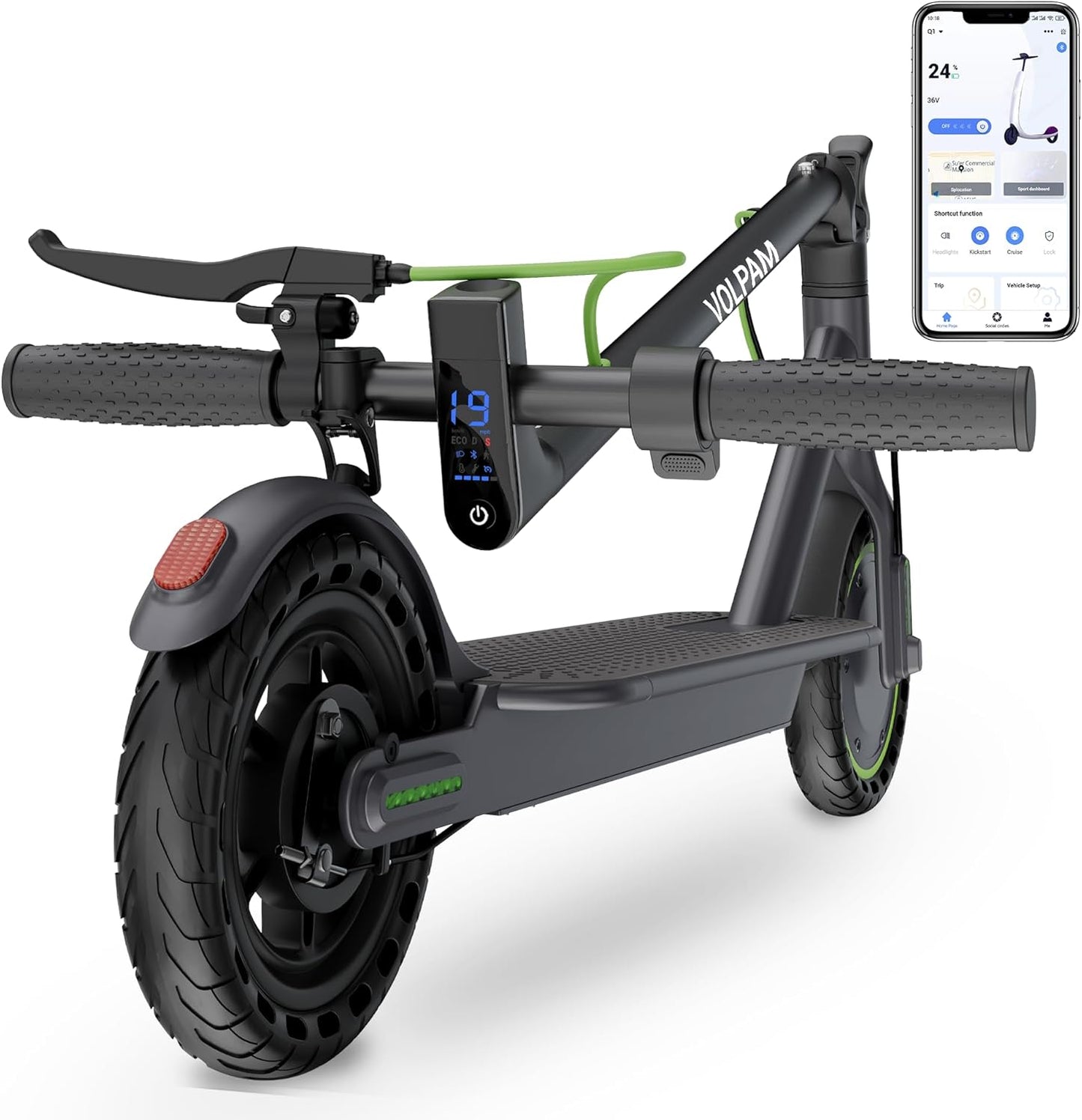 Electric Scooter - 350W/500W Motor, 19/22 MPH Speed, 16-28 Miles Range | 8.5"/10" Solid Tire, Folding Design