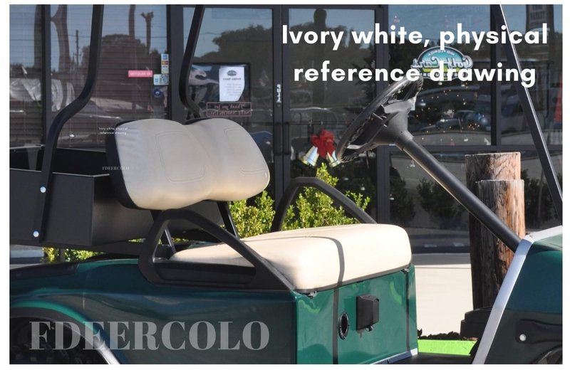 FDEERCOLO for Club Car DS2000.5-Up Golf Cart Front Seat Covers and Backrest Leather Replacement. (Thermoformed/OEM Match) (Ivory White)